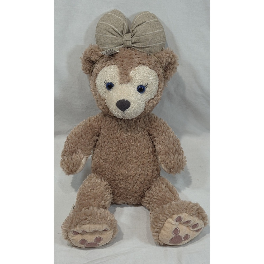 Disney Parks ShellieMay Plush Bear Hidden Mickey The Disney Bear Neutral Tan Bow